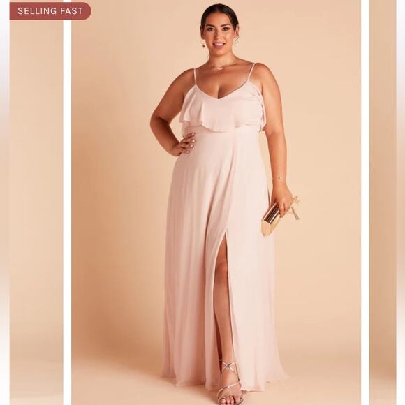 Birdy Grey Jane Convertible Bridesmaid Dress Pale Blush Pink Chiffon 1X New - Picture 4 of 14